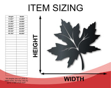 Load image into Gallery viewer, Metal Maple Leaf Wall Art | Indoor Outdoor | Up to 36&quot; | Over 20 Color Options
