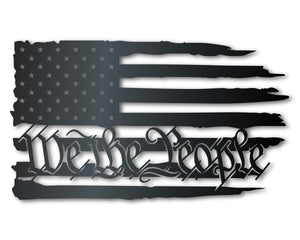 Metal We the People USA Flag Wall Art | Patriotic | Indoor Outdoor | Up to 36" | Over 20 Color Options