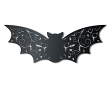 Load image into Gallery viewer, Metal Floral Bat Wall Art | Halloween | Indoor Outdoor | Up to 36&quot; | Over 20 Color Options
