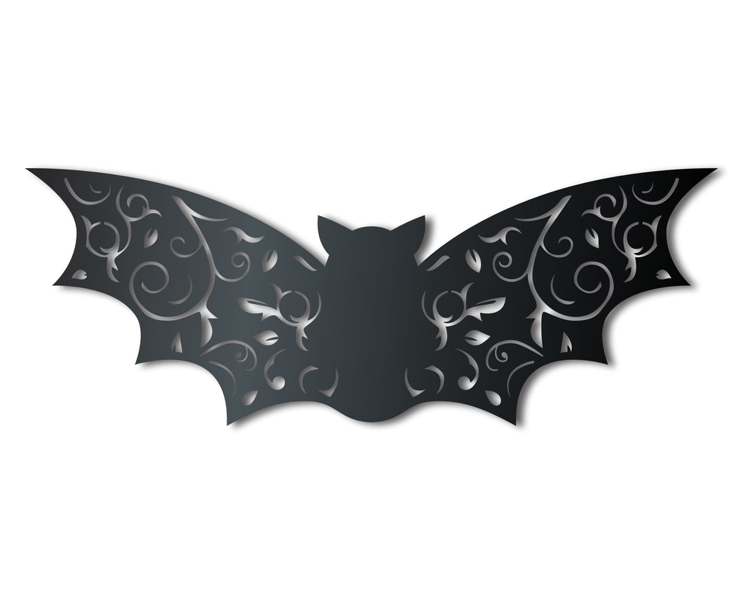 Metal Floral Bat Wall Art | Halloween | Indoor Outdoor | Up to 36
