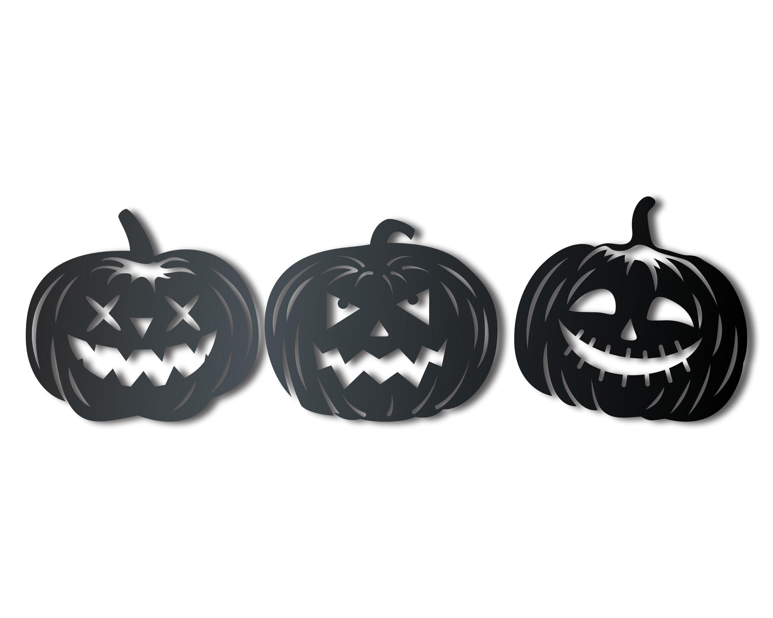 Metal Jack-O-Lanterns Wall Art | 3 Piece Set | Halloween | Indoor Outdoor | Up to 36