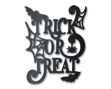 Load image into Gallery viewer, Metal Trick or Treat Wall Art | Halloween | Indoor Outdoor | Up to 36&quot; | Over 20 Color Options
