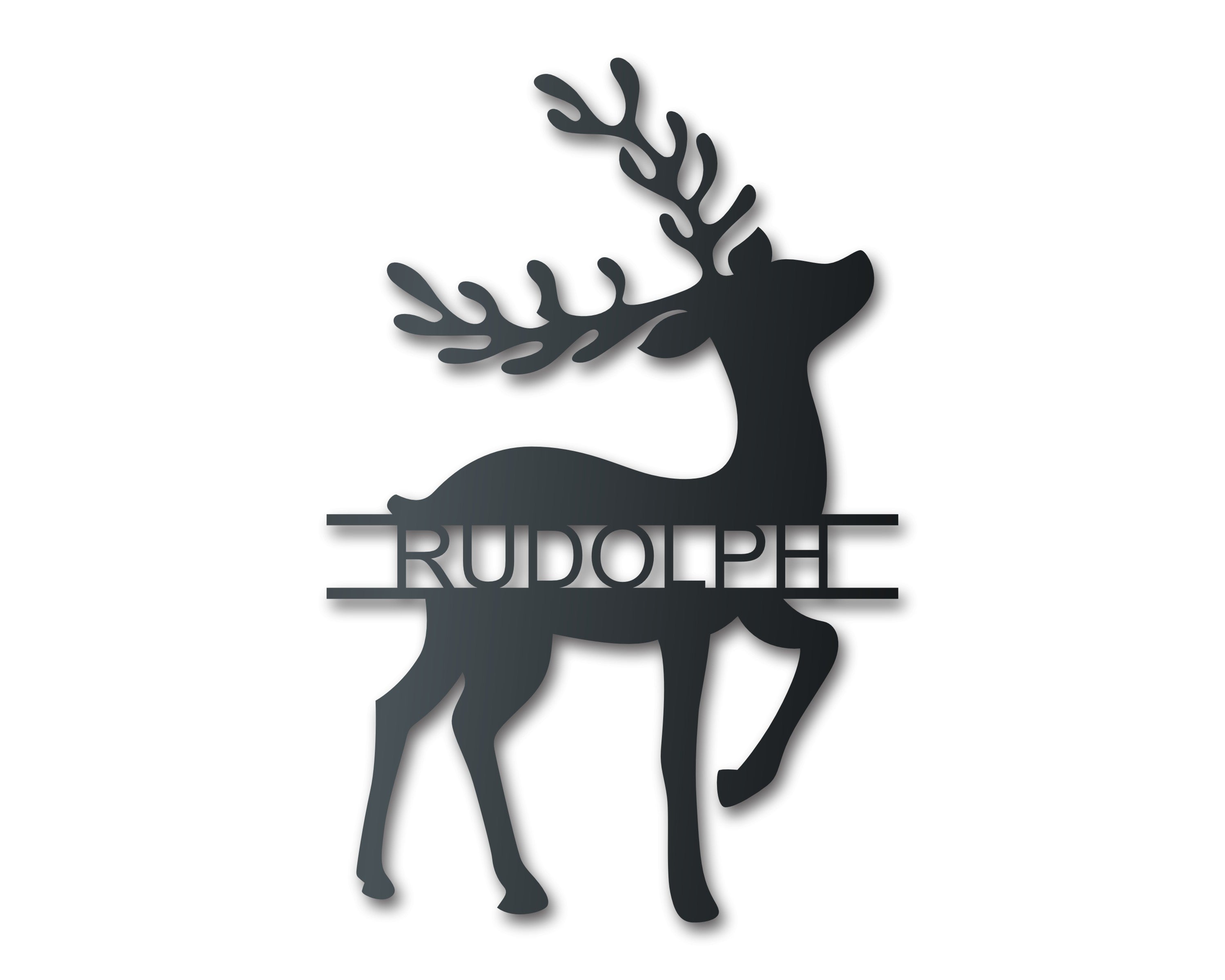 Custom Metal Split Reindeer Wall Art | Winter Holiday | Indoor Outdoor | Up to 36