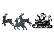 Load image into Gallery viewer, Custom Metal Santa and Reindeer Wall Art | Three Piece Set | Christmas | Indoor Outdoor | Up to 36&quot; | Over 20 Color Options

