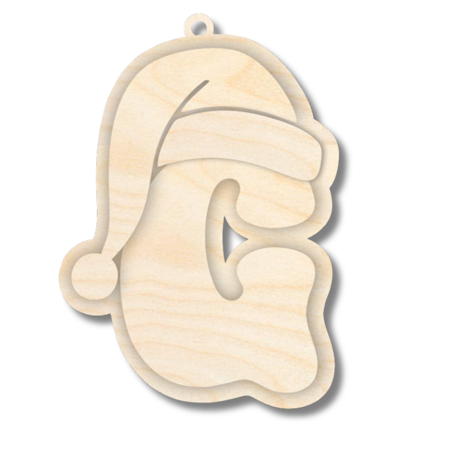 Unfinished Wood Layered Letter Santa Hat Tags | A-Z | 4 Piece | 6