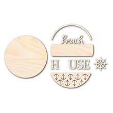 Load image into Gallery viewer, Unfinished Wood Beach House Door Sign Kit | Wood Craft Cutouts | 1/4&quot; Thick |
