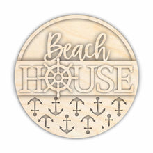 Load image into Gallery viewer, Unfinished Wood Beach House Door Sign Kit | Wood Craft Cutouts | 1/4&quot; Thick |
