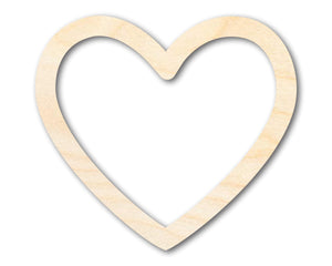 Bigger Better | Unfinished Wood Heart Border Silhouette |  DIY Craft Cutout |