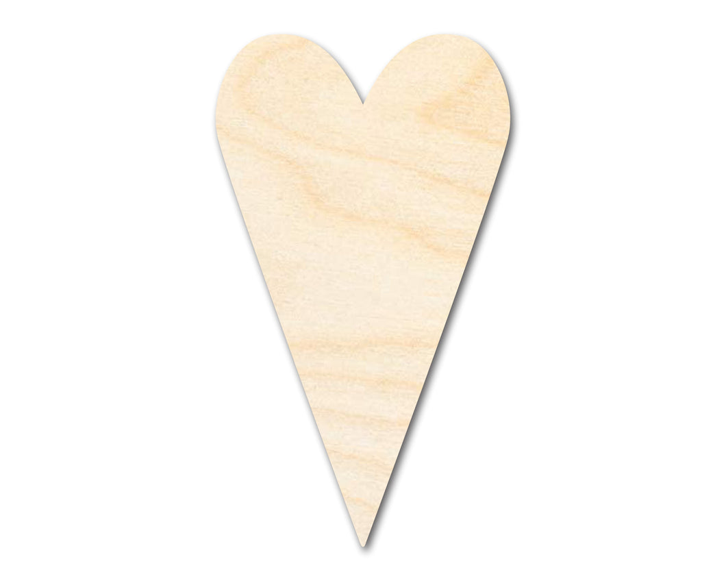 Bigger Better | Unfinished Wood Tall Classic Heart Shape | DIY Craft Cutout |