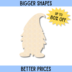 Bigger Better | Unfinished Wood Male Gnome Silhouette |  DIY Craft Cutout |