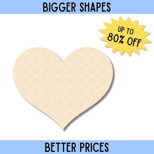 Bigger Better | Unfinished Wood Classic Heart |  DIY Craft Cutout |