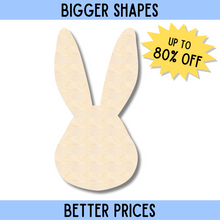 Load image into Gallery viewer, Bigger Better | Unfinished Wood Bunny Head Silhouette |  DIY Craft Cutout
