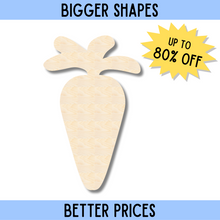 Load image into Gallery viewer, Bigger Better | Unfinished Wood Carrot Silhouette |  DIY Craft Cutout
