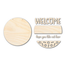 Load image into Gallery viewer, Unfinished Wood Cat Welcome Door Sign Kit | Wood Craft Cutouts | 1/4&quot; Thick |
