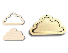 Load image into Gallery viewer, Unfinished Wood 2 Layer Cloud Shadowbox Shape | DIY Craft Cutout | up to 46&quot; DIY
