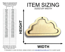 Load image into Gallery viewer, Unfinished Wood 2 Layer Cloud Shadowbox Shape | DIY Craft Cutout | up to 46&quot; DIY
