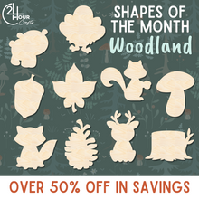 Load image into Gallery viewer, November Shape of the Month | Acorn Wood Cutout | Woodland | Unfinished Craft
