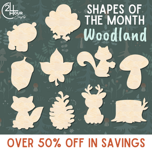 November Shape of the Month | Acorn Wood Cutout | Woodland | Unfinished Craft