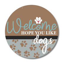 Load image into Gallery viewer, Unfinished Wood Dog Welcome Door Sign Kit | Wood Craft Cutouts | 1/4&quot; Thick |
