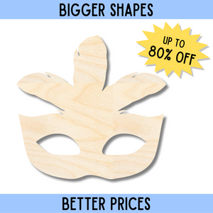 Bigger Better | Unfinished Wood Feather Mask Silhouette | DIY Craft Cutout |