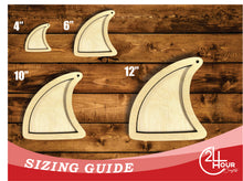 Load image into Gallery viewer, Unfinished Wood 2 Layer Fin Shadowbox Shape | DIY Craft Cutout | up to 46&quot; DIY
