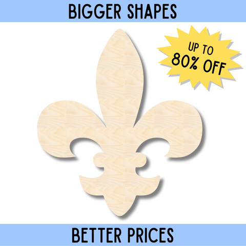 Bigger Better | Unfinished Wood Fleur di Lis Shape | DIY Craft Cutout |