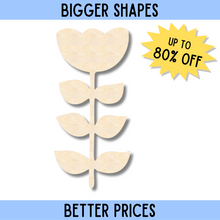 Load image into Gallery viewer, Bigger Better | Unfinished Wood Folk Tulip Shape | DIY Craft Cutout |
