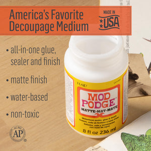 MOD PODGE | Craft Decoupage Medium | MADE IN THE USA | 8 oz | Matte & Gloss
