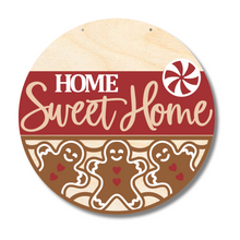 Load image into Gallery viewer, Unfinished Wood Gingerbread Home Sweet Home Door Sign Kit | Wood Craft Cutouts | 1/4&quot; Thick |
