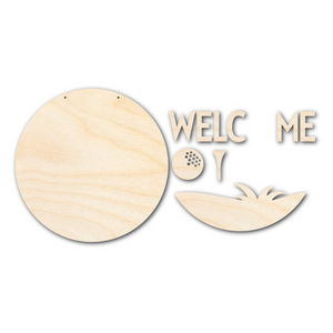 Unfinished Wood Golf Welcome Door Sign Kit | Wood Craft Cutouts | 1/4" Thick |