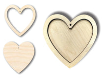 Load image into Gallery viewer, Unfinished Wood 2 Layer Heart Shadowbox Shape | DIY Craft Cutout | up to 46&quot; DIY
