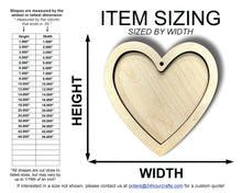 Load image into Gallery viewer, Unfinished Wood 2 Layer Heart Shadowbox Shape | DIY Craft Cutout | up to 46&quot; DIY
