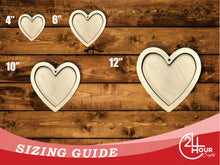 Load image into Gallery viewer, Unfinished Wood 2 Layer Heart Shadowbox Shape | DIY Craft Cutout | up to 46&quot; DIY
