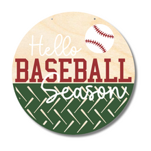 Load image into Gallery viewer, Unfinished Wood Hello Baseball Season Door Sign Kit | Wood Craft Cutouts | 1/4&quot; Thick |
