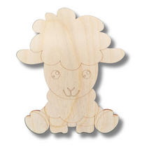 Load image into Gallery viewer, Unfinished Wood Etched Lamb Shape | Paint By Line Crafts | up to 30&quot; DIY
