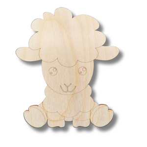 Unfinished Wood Etched Lamb Shape | Paint By Line Crafts | up to 30" DIY