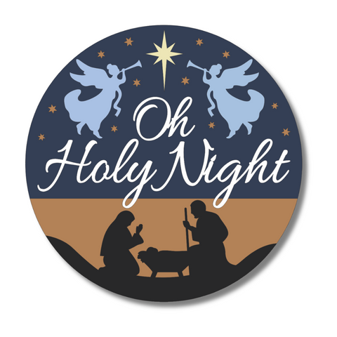 Unfinished Wood Oh Holy Night Door Sign Kit | Wood Craft Cutouts | 1/4" Thick |