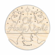 Load image into Gallery viewer, Unfinished Wood Oh Holy Night Door Sign Kit | Wood Craft Cutouts | 1/4&quot; Thick |
