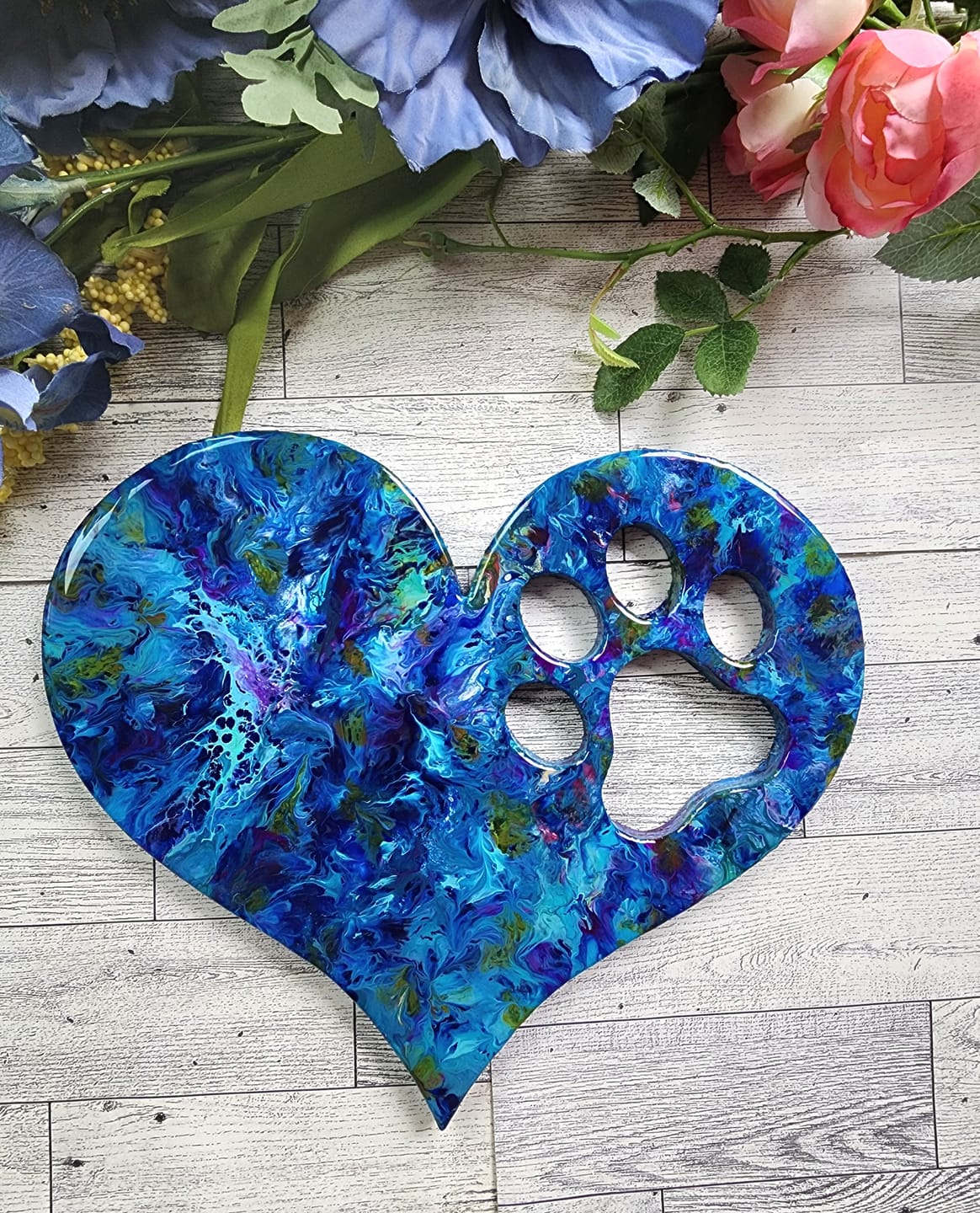 Unfinished Wood Pawprint Heart Shape | Valentine's Day | Pet | DIY Craft Cutout | Up to 46