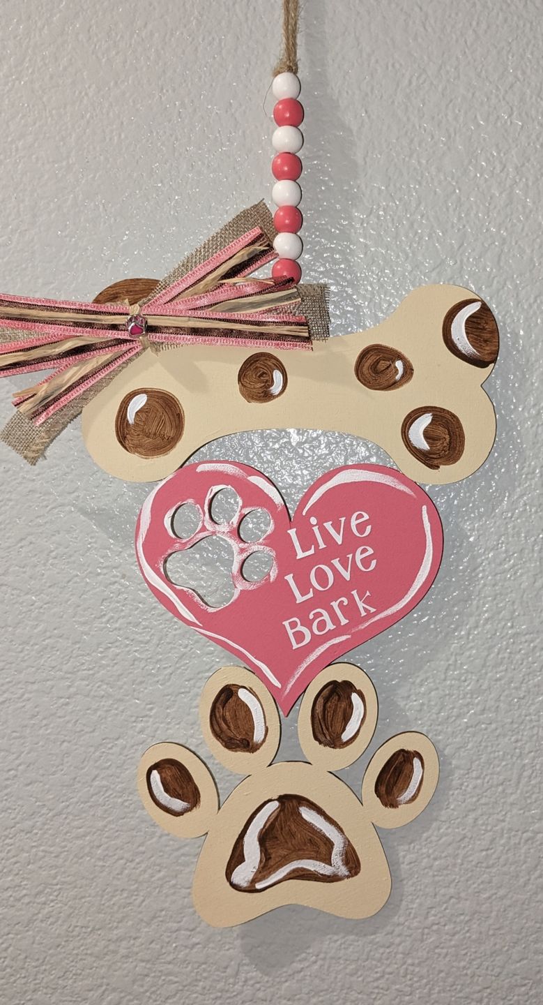 Unfinished Wood Pawprint Heart Shape | Valentine's Day | Pet | DIY Craft Cutout | Up to 46