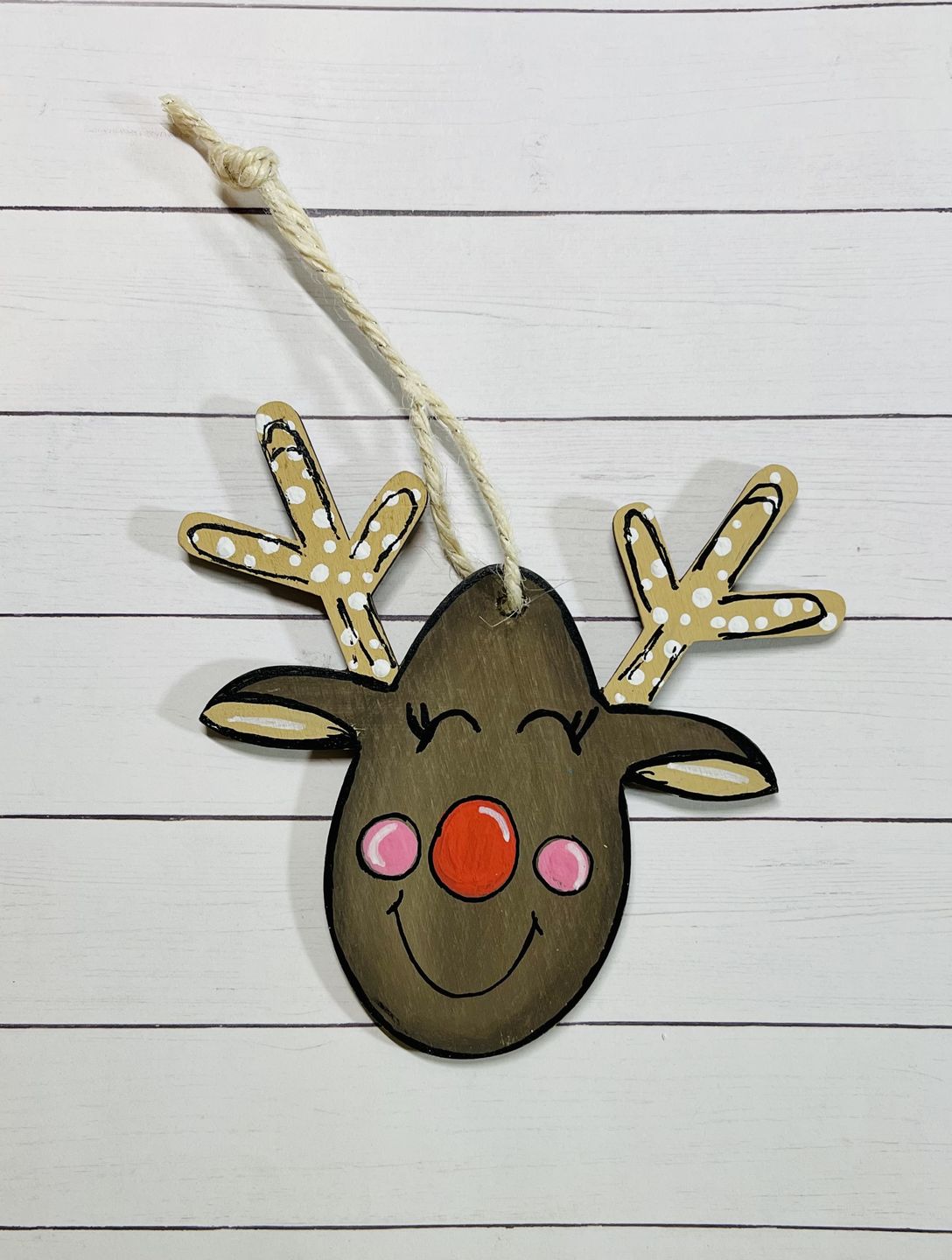 Unfinished Wood Christmas Reindeer Ornament Silhouette - Craft- up to 46