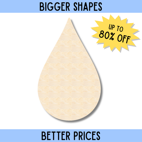 Bigger Better | Unfinished Wood Cloud Raindrop Shape | DIY Craft Cutout |