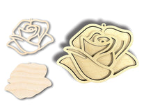 Load image into Gallery viewer, Unfinished Wood 2 Layer Rose Shadowbox Shape | DIY Craft Cutout | up to 46&quot; DIY

