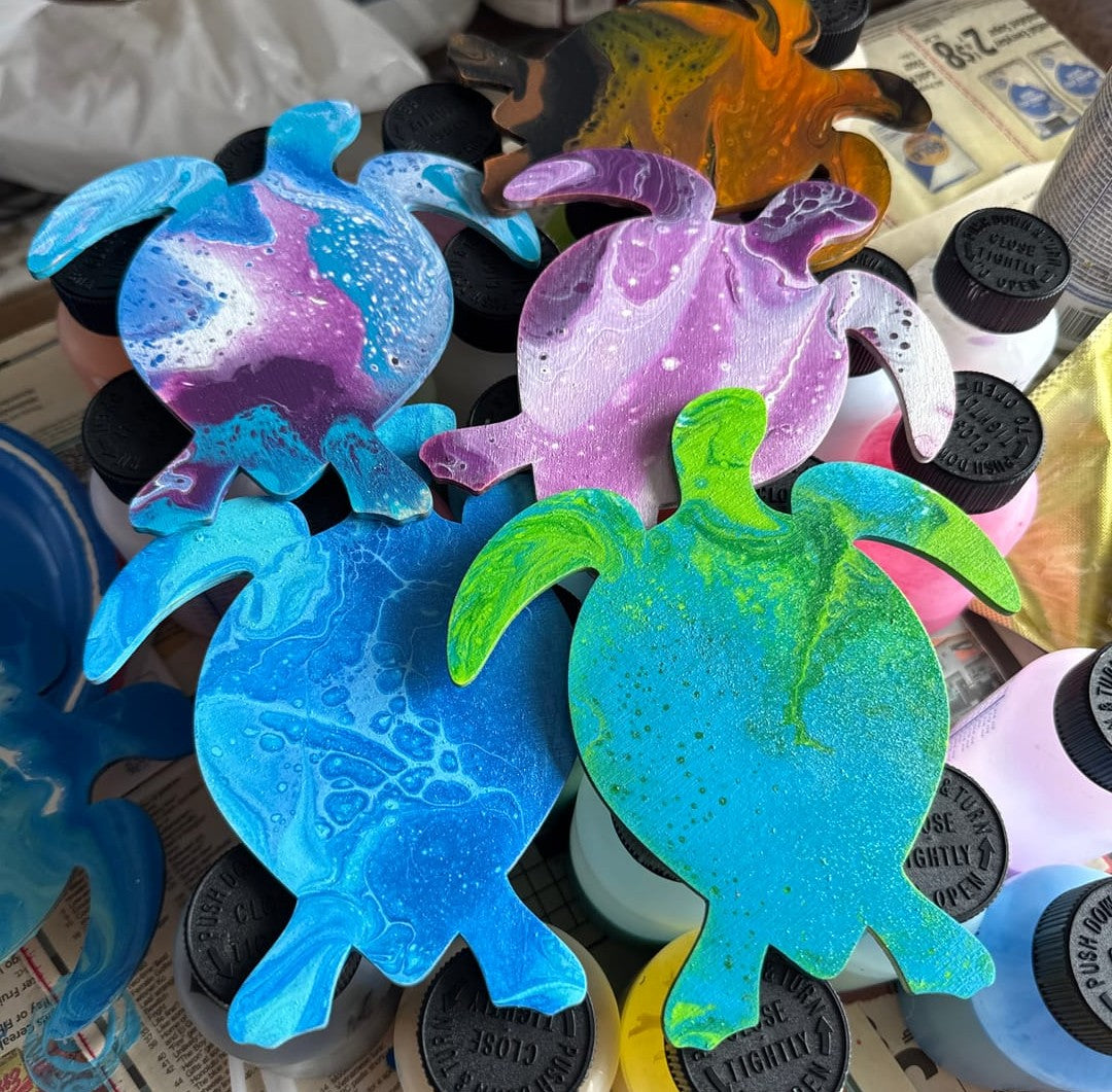 Unfinished Wood Sea Turtle Shape - Ocean - Nursery - Craft - up to 46