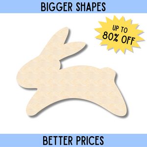 Bigger Better | Unfinished Wood Simple Bunny Shape |  DIY Craft Cutout