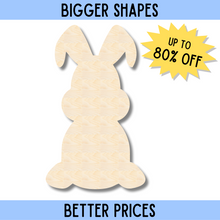 Load image into Gallery viewer, Bigger Better | Unfinished Sitting Bunny Silhouette |  DIY Craft Cutout
