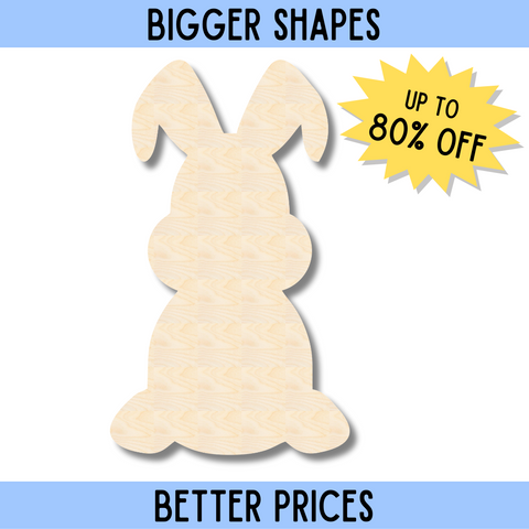 Bigger Better | Unfinished Sitting Bunny Silhouette |  DIY Craft Cutout