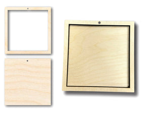 Unfinished Wood 2 Layer Square Shadowbox Shape | DIY Craft Cutout | up to 46" DIY