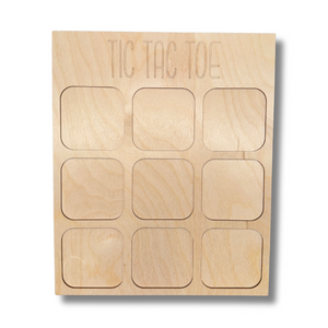 Unfinished Wood Tic Tac Toe Board | Paint By Line Crafts | 12" DIY