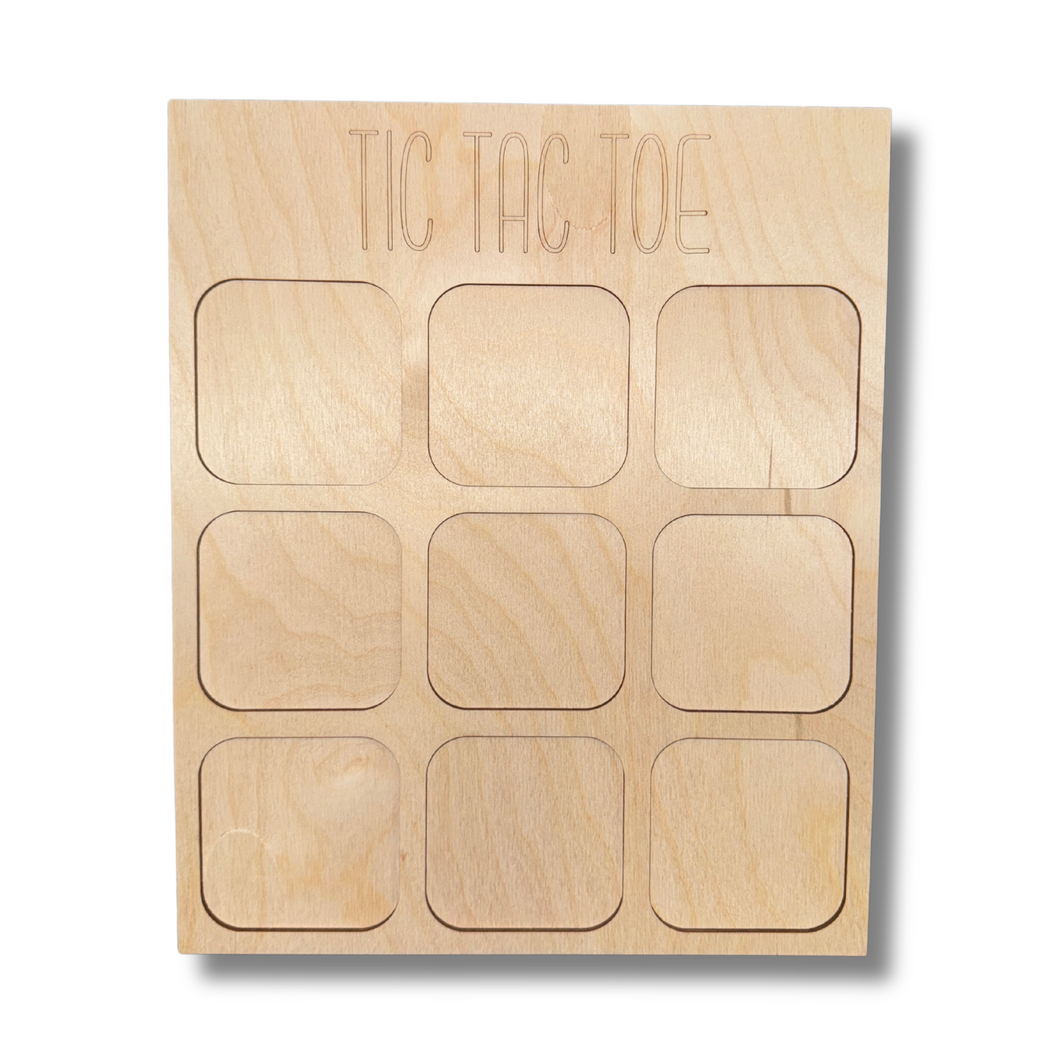 Unfinished Wood Tic Tac Toe Board | Paint By Line Crafts | 12